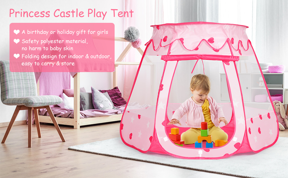WeloveTravel Princess Castle Play Tent, Toy Gift for 1 2