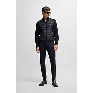 Amazon | [BOSS] [ボス] ロゴパッチ ミックスマテリアル ジップ