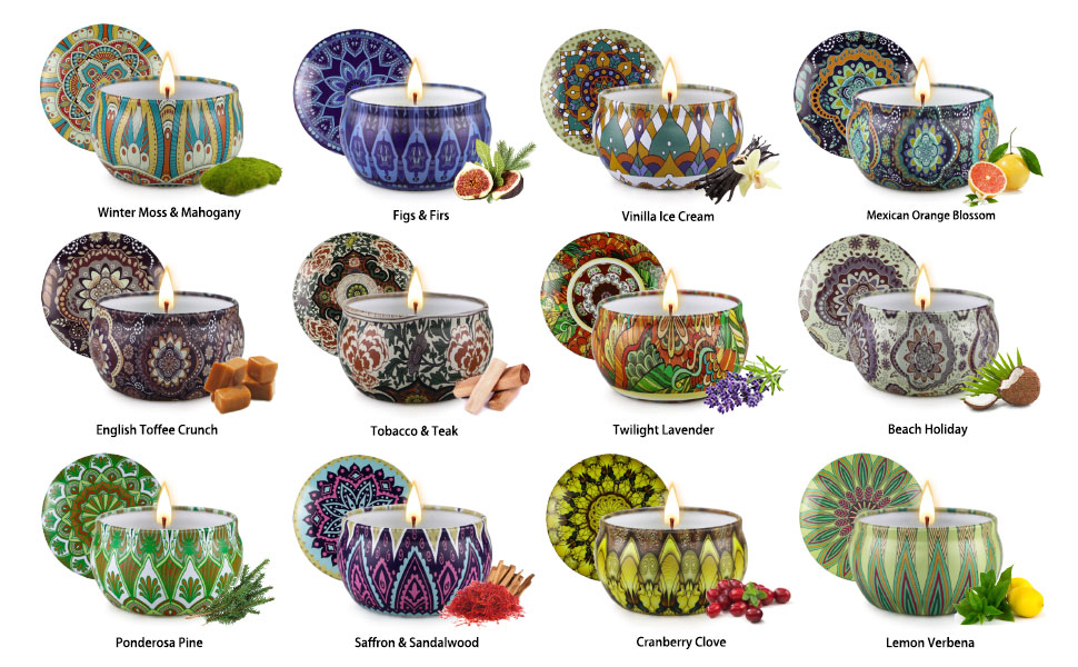 Yinuo Mirror Scented Candles Gifts Set for Women,Aromatherapy Candles