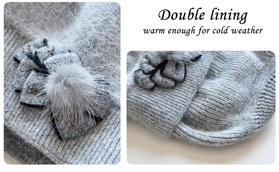 Winter French Beret for Women 100 Angora Wool Classic Beret Beanie at