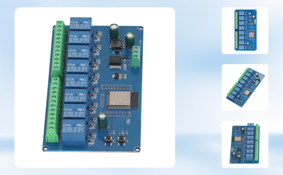 Programmable DC5-30V 8 Channel Relay Module with ESP32 WiFi BLE Development Board for Smart Home Wir