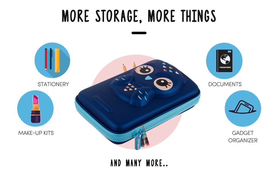 pencil box pouch embossed print 3d cute pouches for girls school pouches organiser stationery ofsign