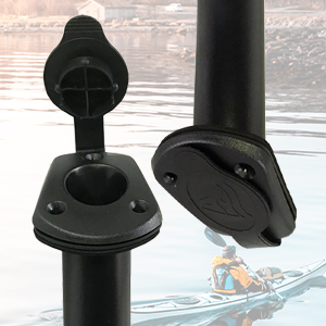 Kayak fishing flush mount rod holder