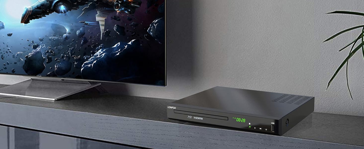 Blu Ray DVD Player,LONPOO Full HD Blu-ray Disc Player with