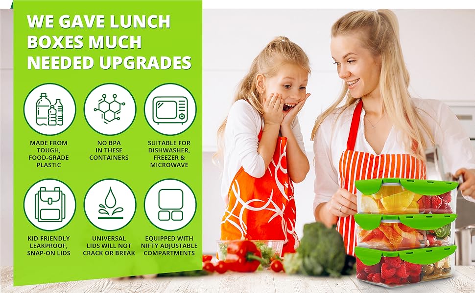 By Caleb Company 3 Pack Green Bento Boxes 39 Ounce