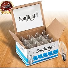 Soulight 7W bulbs fit night lights, wall plug ins, electric window candles, most himalayan salt lamp