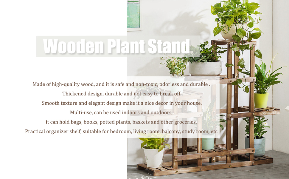Amazon.com : YINUODAY Wooden Plant Stand Indoor&Outdoor, Foldable