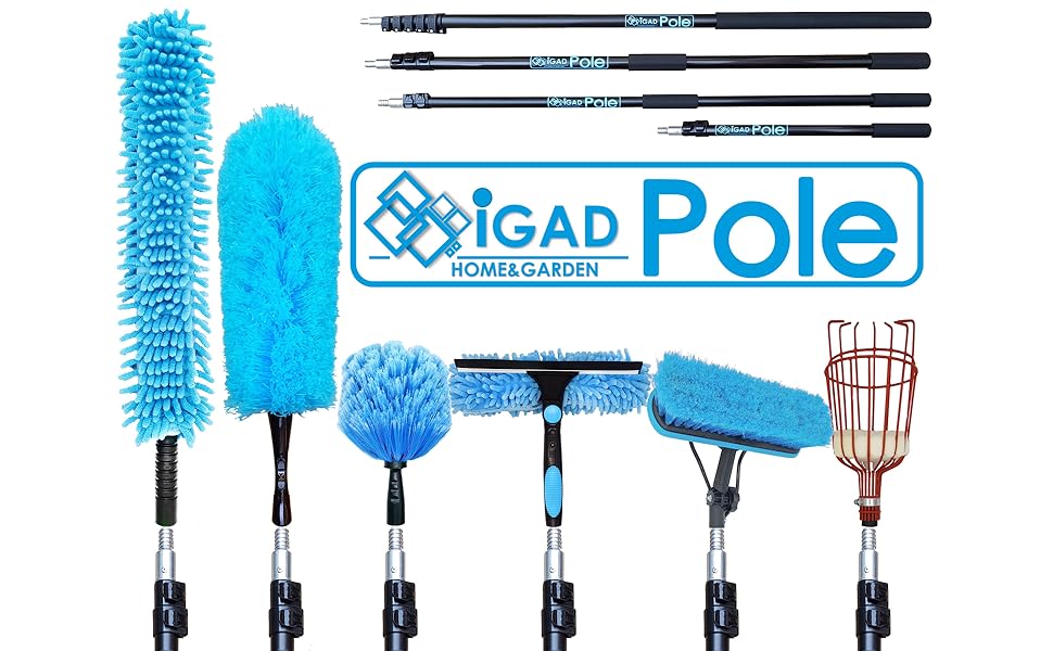 IGADPole Telescopic Extension Pole Cleaning Kit (24 foot (7m) Pole