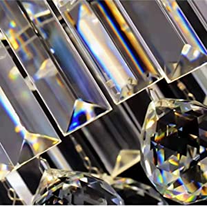 SEFINN FOUR Modern K9 Crystal Chandelier Pendant Light Fixture Hight Adjustable, Rectangle Chandelier for Dining Room… 3