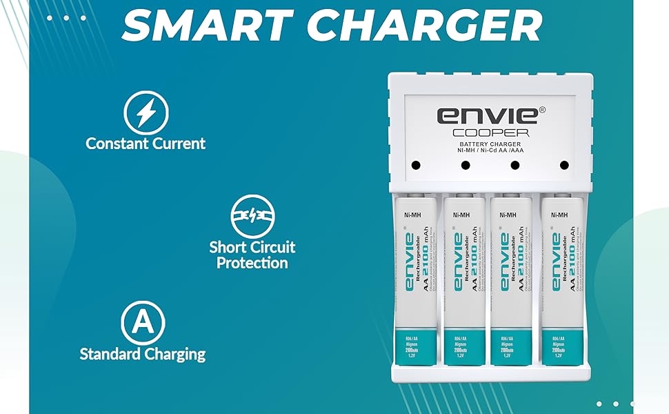 ENVIE® (ECR 20 MC+4xAA2100) Standard Rechargeable Battery Charger for