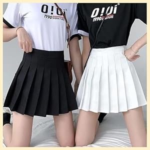 Womens Mini Pleated Skirt High Waisted Skater Tennis Skirts Golf Skort with Shorts Girl Uniform