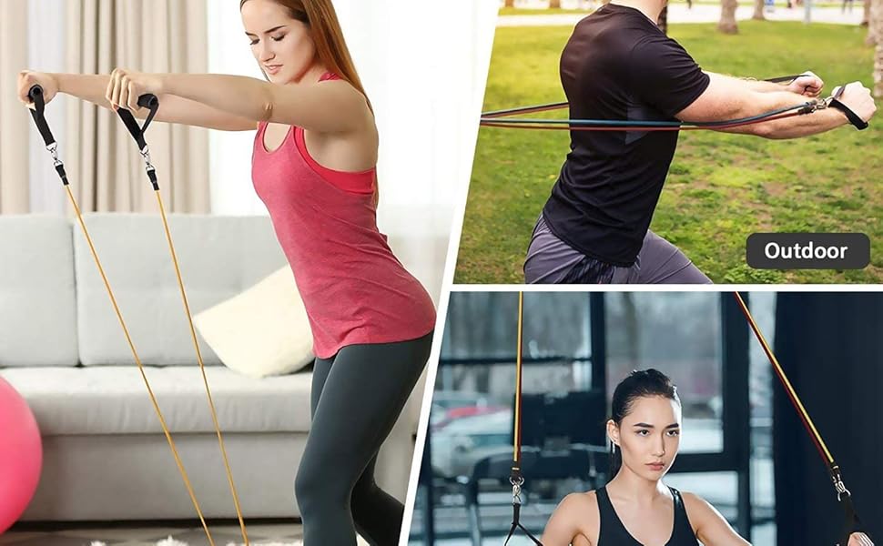 FitBeast Resistance Bands Set Workout Bands 11PC Exercise Bands with