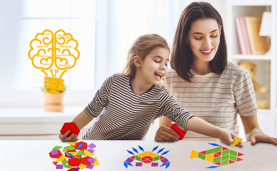 Wooden Montessori Toys Shape Patterns Play Puzzles Blocks and Boards for Kids Ages 3 4 5