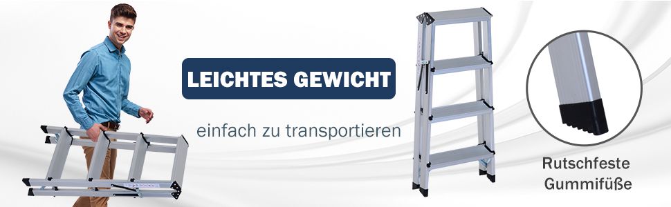Trittleiter Aluleiter Stehleiter Klapptritt Doppelleiter Haushaltsleiter Leiter Stufenleiter