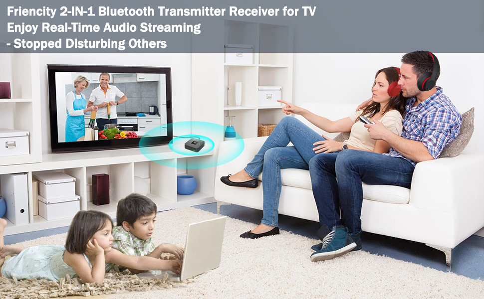 Friencity Bluetooth 5.0 Transmitter Receiver for TV