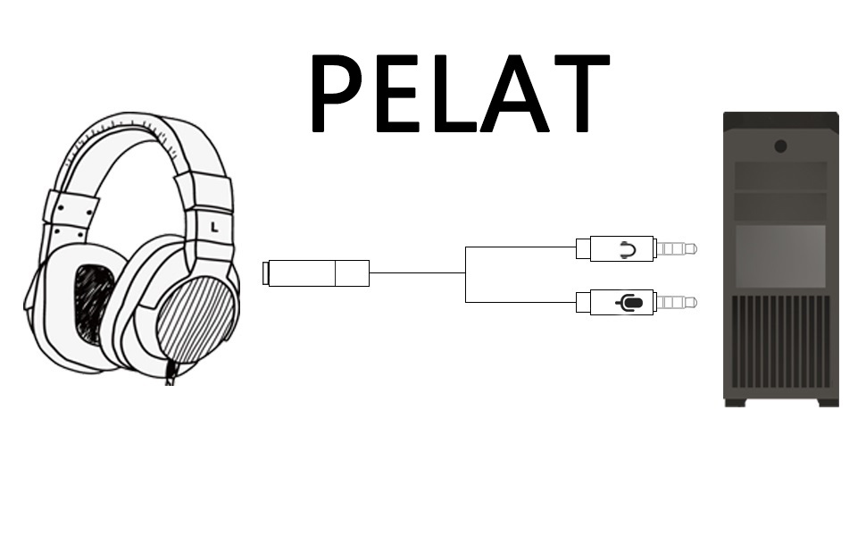 Headphones Splitter Cable for Computer, Headset Adapter for PC, 3.5mm Y