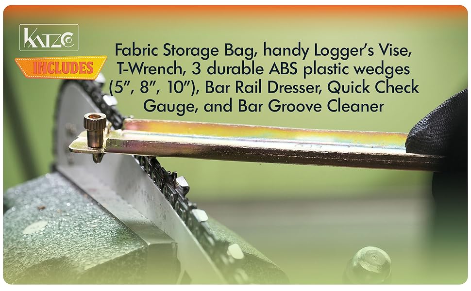 Katzco Deluxe Chainsaw Sharpener Kit with Storage Bag 20 Pieces Sharpening Set