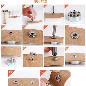 Amazon.co.jp: レザークラフト スナップボタン 120組 4色 12.5mm