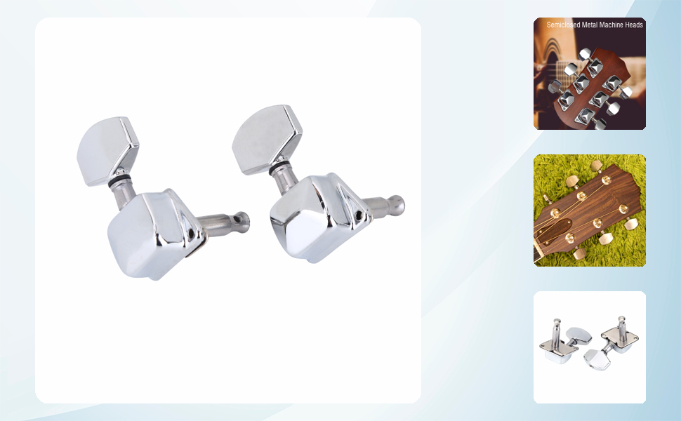 Design Tuning バイザー Amazon.com: 6Pcs Tuning Key Pegs Silver Guitar Semi-closed