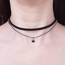 Ciondolo smaltato a forma di cuore nero