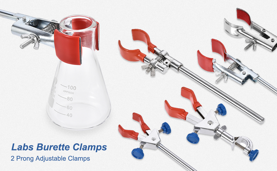 sourcing map Labs Burette Clamp 2 Prongs Test Tube Clamp 280mm Length