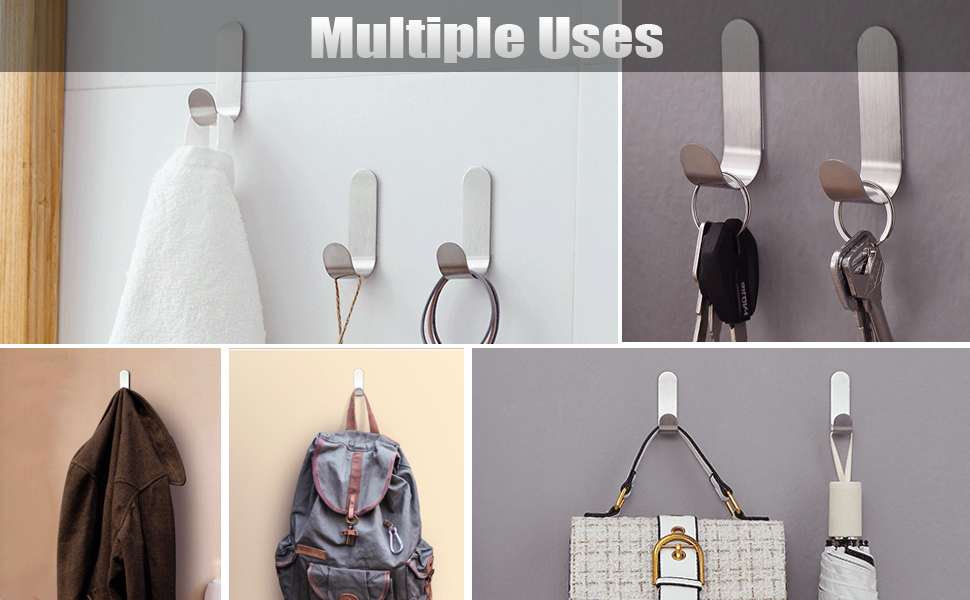 Adhesive Hooks, 20 Pack Wall Hooks for Hanging UltraSuction Power