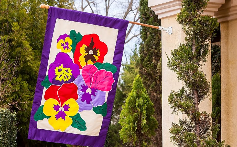 Evergreen Scroll American Garden Flag Stand Premium