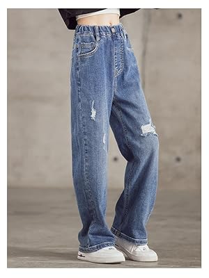 Amazon | [ulricar] 子供服 女の子 パンツ ジーンズ ズボン ダメージ