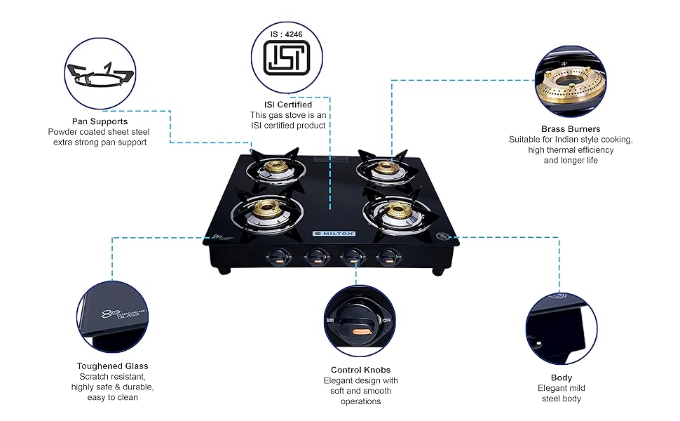 4 burner black gas stove; 4 burner gas stoves; 4 gas burner; 4 burner glass gas stove; gas stove