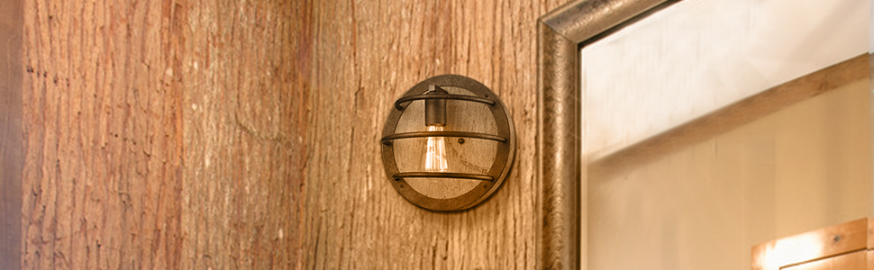 wood wall sconce