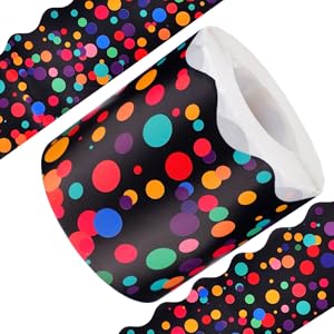 Angoily 1Roll Dot Bulletin Board Border Stickers Decorative Borders for Classroom Office and Blackboard Decor for Bulletin Board Decorations 15 10