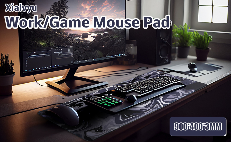 Xialvyu Gaming Mouse Pad, Desk Mat Large, XXL Mouse Mat 900 x 400 x 3mm
