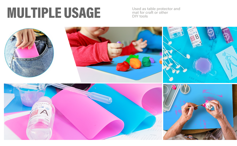 Craft Mat Silicone Mat,2 Pack Silicone mats for epoxy for