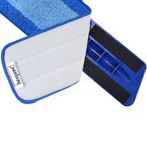 KEEPOW - Paquete de 4 almohadillas de limpieza de microfibra para fregona de spray Bona premium, bolsa de lavandería como regalo 