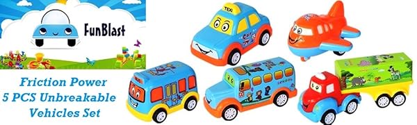 FunnBlast Toys, Toys and Games, Unbreakable Automobile Car Toy Set, Toys for Toddler Kids. jcb toys