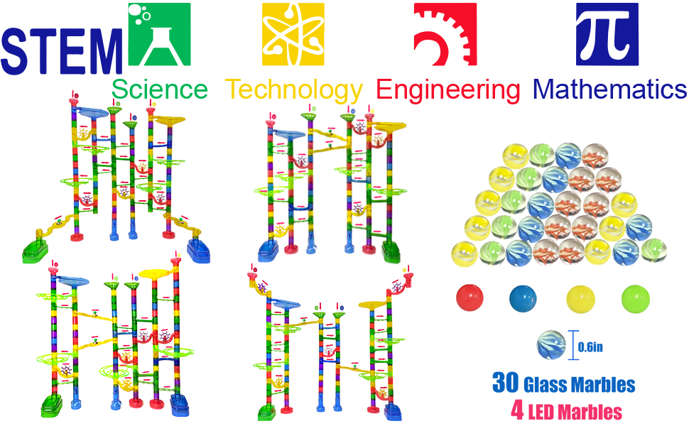 Gifts2U Marble Run Toy Set,129 PCS Marble Race Track Game