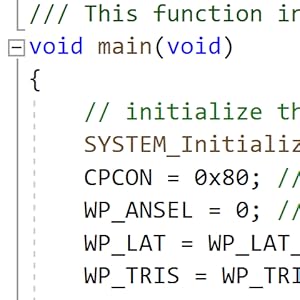 Screen shot of source code of Serial Wombat firmware.