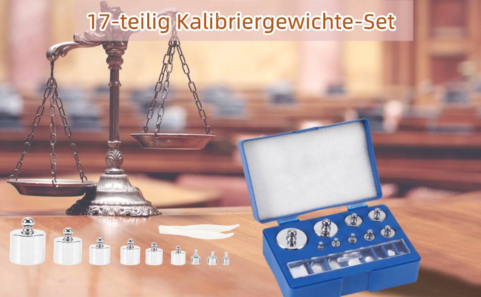 Anggrek Calibration Weights Set, 17 Pieces, Stainless Steel Calibration