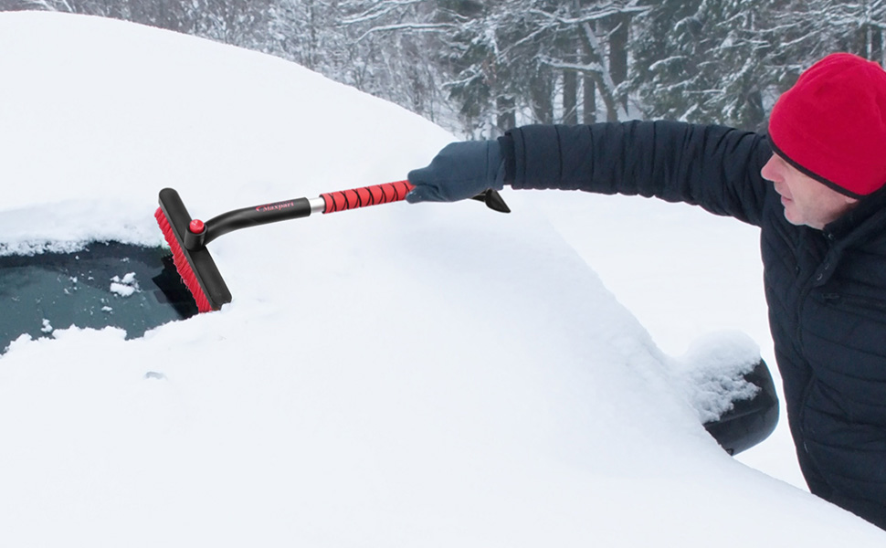 Snow Brush and Detachable Ice Scraper for Car Windshield Snow Removal Broom with