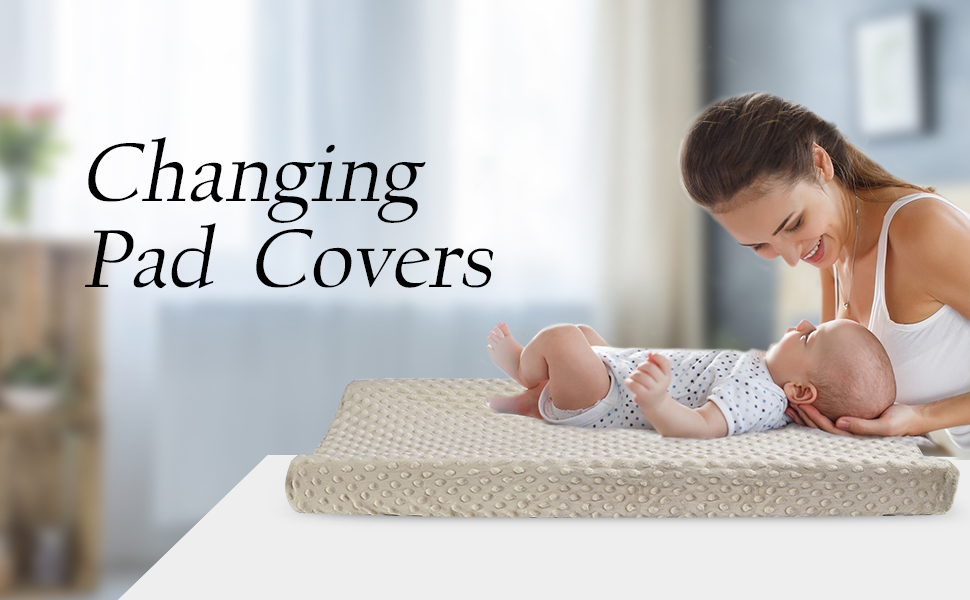 AceMommy Changing Table Pad Cover, Ultra Soft Minky Dots Plush Changing