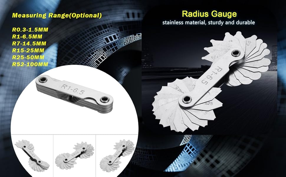 Stainless Steel R7-14.5mm Radius Fillet Gauge Gage External Internal Concave Con