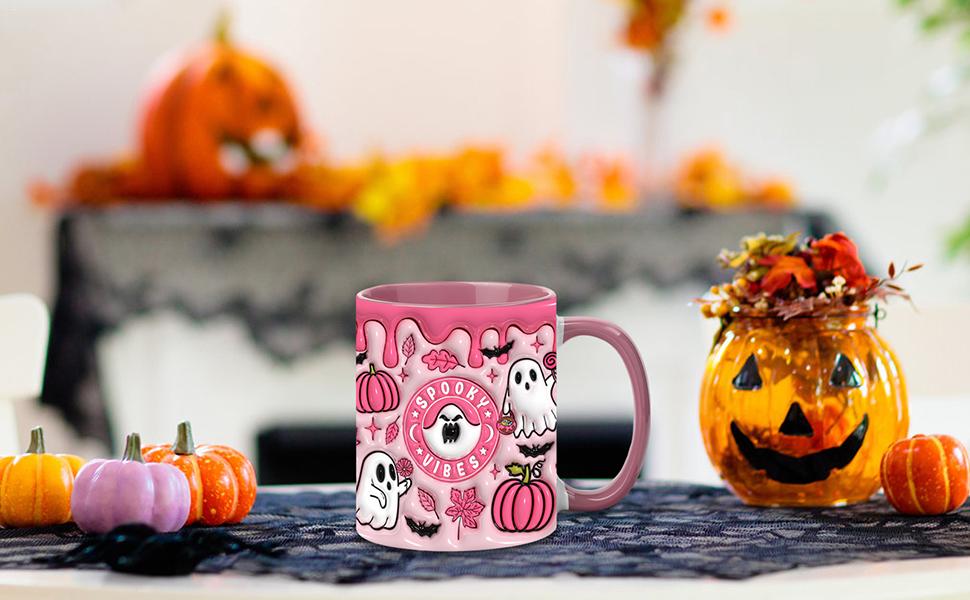 Amazon.co.jp: ハンドル付きハロウィンマグ、ハロウィンコーヒーマグ