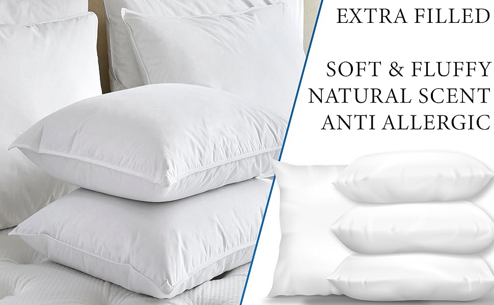 Adam Home Luxury White Duck Feather and Down Pillows (Pack of 2