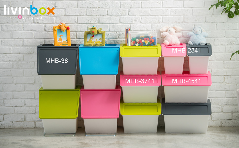 livinbox Stackable Storage PP Plastic Pelican Bins Cubes