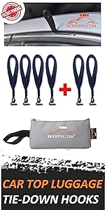 rooftop cargo tie down hooks for strapping any car top luggage motorcycle on top of vahicle