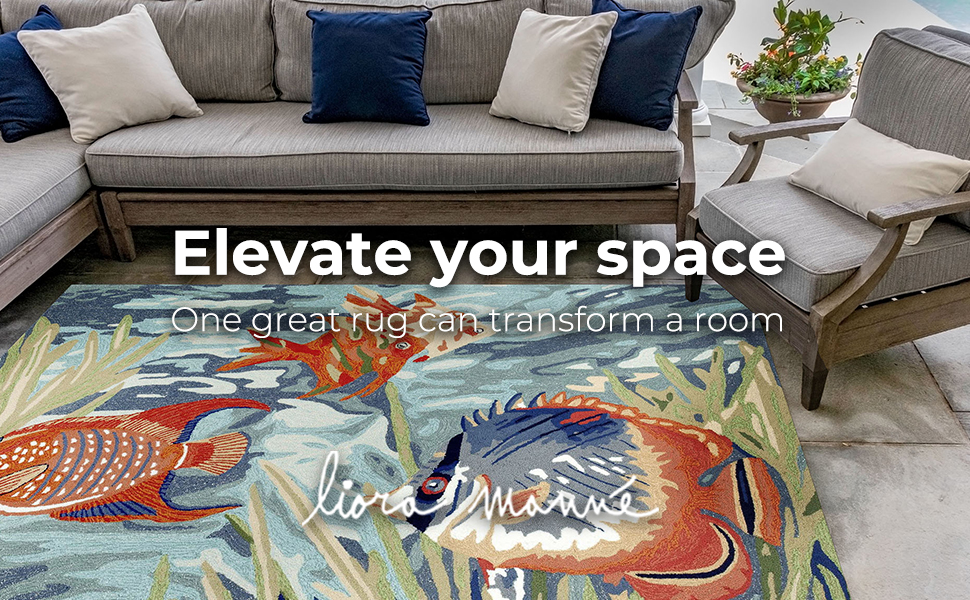 Liora Manne Ravella Indoor Outdoor Rug Nautical Rug, Sea