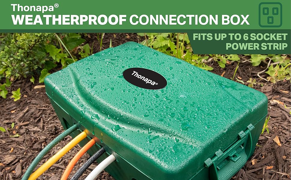 Waterproof Extension Cord Connection Box Gray Weatherproof Outdoor