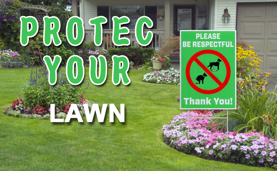 MUXYH No Dog Peeing/Pooping Sign 2 Pack, Please Be