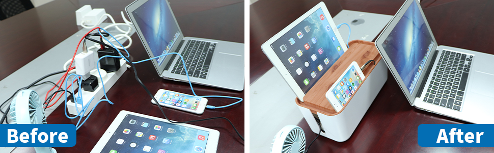 Cable Tidy Box Medium 31x13.8x13 cm for Storage Extension Lead