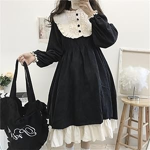 Amazon Jinpin レディース ワンピース ロリータ服 森ガール ロリータ プリンセス お嬢様 ドレス ゴスロリ 可愛い フリル 膝丈 ゴシック Lolita プリーツ ロング マキシ チュニック 長袖 Aライン コスプレ レース パーディー 学院風 ブラック F コスプレ 仮装 通販 Amazon Jinpin レディース ワンピース ロリータ服 森ガール ロリータ プリンセス お嬢様 ドレス ゴスロリ 可愛い フリル 膝丈 ゴシック Lolita プリーツ ロング マキシ チュニック 長袖 Aライン コスプレ レース パーディー 学院風 ブラック F コスプレ 仮装 通販